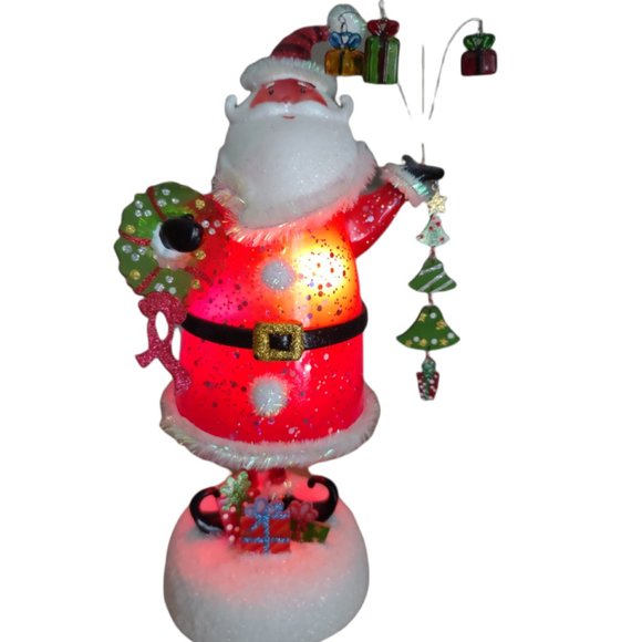 💖HP💖JC Penny Home Collection Acrylic Jiggle Santa Light 12 1/4" Tall Christmas - Picture 3 of 9